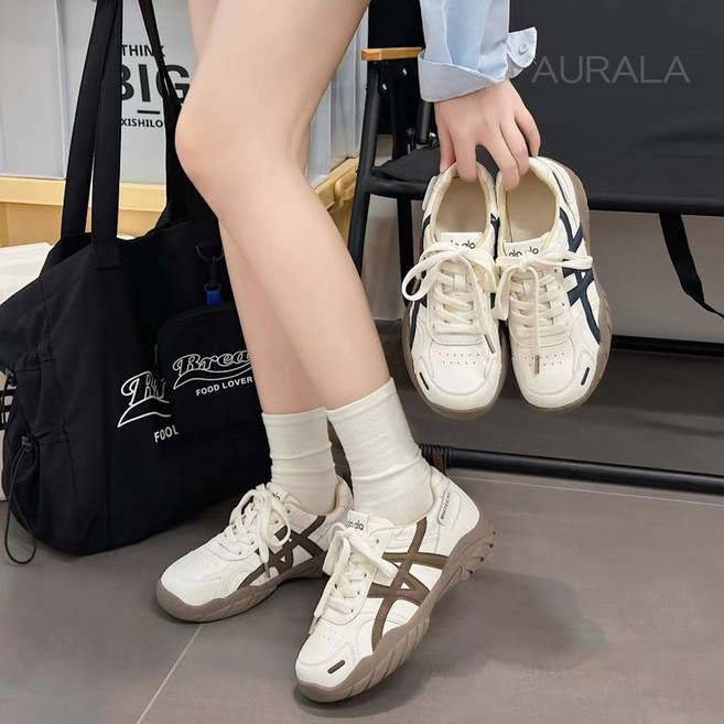 AURALA 여성 스니커즈 가벼운 러닝화 캐주얼 패션 숨은 발톱 운동화