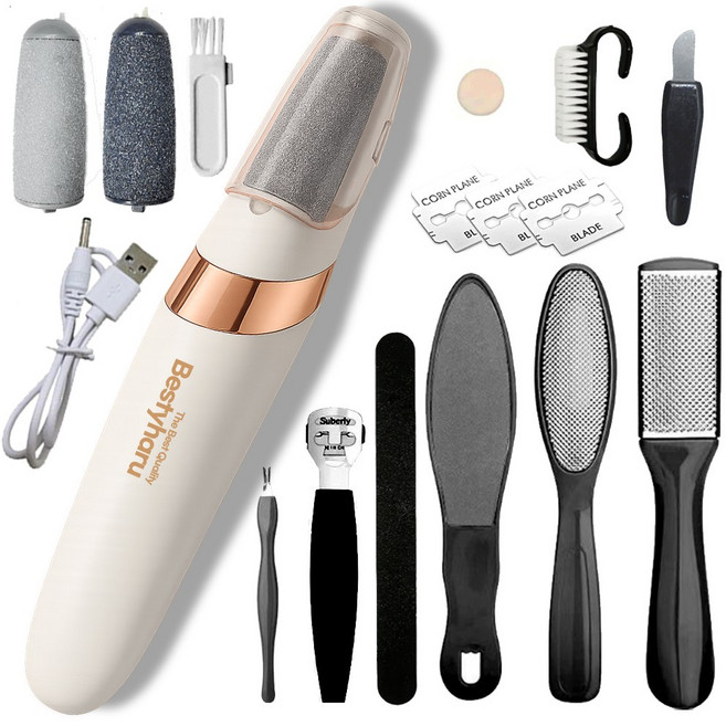 베스티하루 전동 발각질제거기 발각질제거 발바닥 뒤꿈치, 화이트