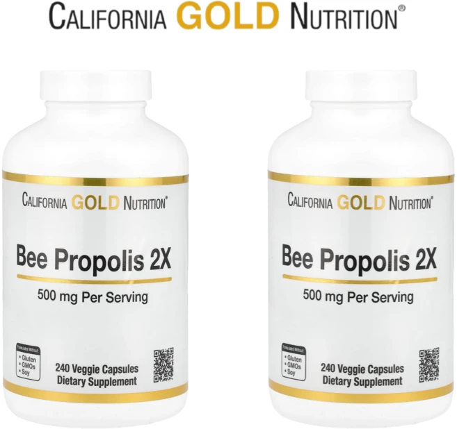 California Gold 캘리포니아 골드 꿀벌 프로폴리스 2X농축 추출 500mg Propolis, 240정, 2개 - 쿠팡