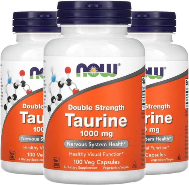 나우 타우린 1000mg 100베지 캡슐 3병 운동 NOW foods taurine, 100정 3병, 100정 - 쿠팡