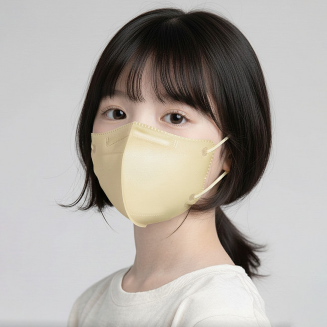 KF94 새부리형 컬러 어린이 마스크 소형 100매 식약처 인증 황사 방역 마스크, (N) 소형 베이지, 1개