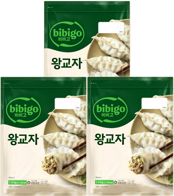 CJ제일제당 비비고 푸짐한 쫄깃한 왕교자 1.4KG x 3, 3개