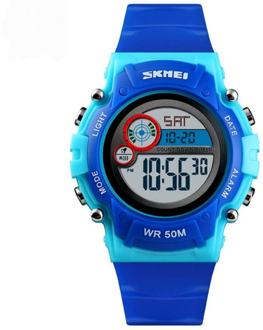 SKM 패션 컬러 LED 라이트 50m방수 남여공용 패션초등학생 전자우레탄손목시계