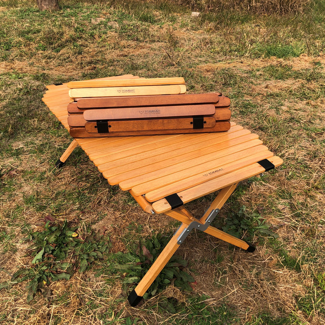 짠한형 테이블 톰벳 캠핑 우드롤테이블 + 전용가방, 내추럴