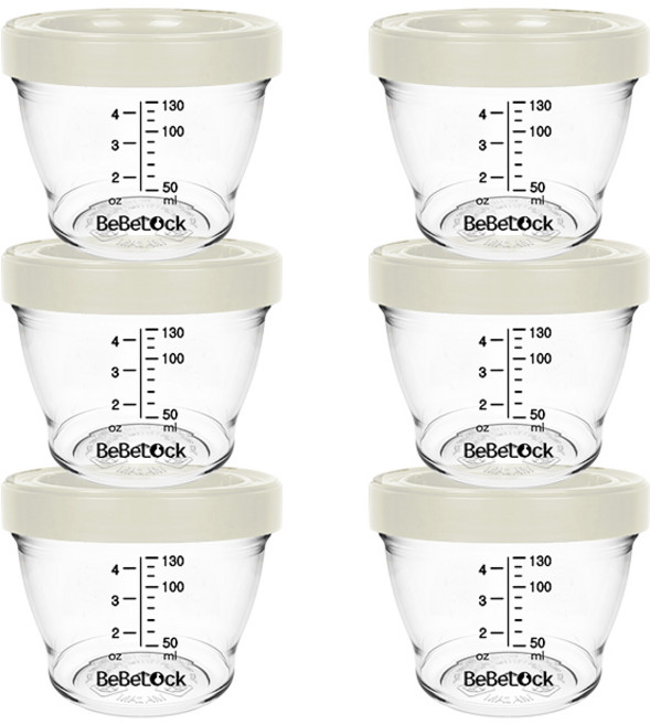 베베락 아이와 트라이탄 이유식용기 130ml (3+3개입), 1세트, 아이와 트라이탄 130ml(크림3P+크림3P), 1ml
