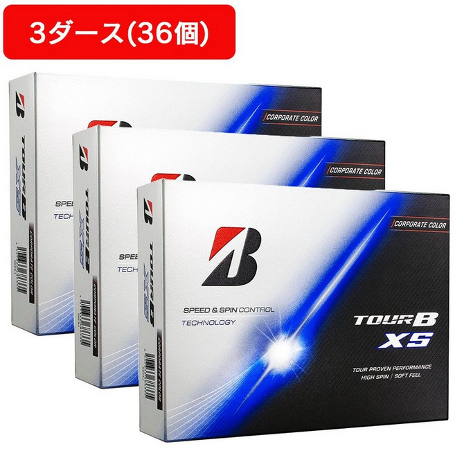 브리지스톤 골프 BRIDGESTONE GOLF 남성 3 다스 세트 골프볼 26 TOUR B XS 코퍼레이트 S6CXJ 36개들이 칼라 화이트x레드 280875, FF