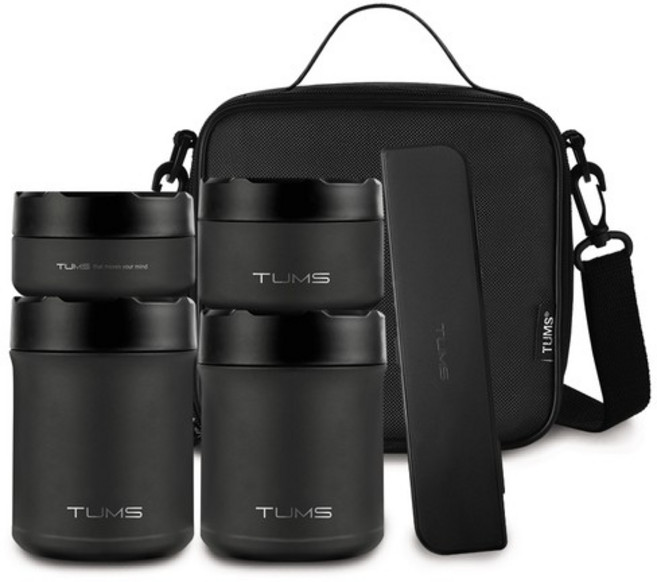 텀스 스톤 보온도시락 4종 1500ml, 블랙, 1개