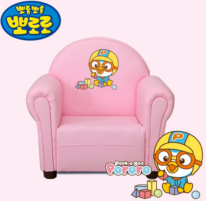 뽀로로 NEW 피카부 1인 유아소파, 플라워파스텔핑크