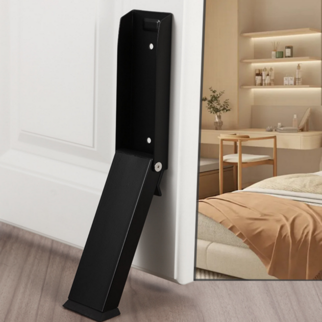 감쥬 슬림 무타공 자석 스테인리스 도어스토퍼, 1개, 블랙