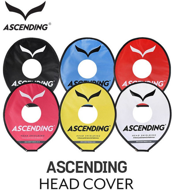 어센딩 배드민턴라켓 헤드커버 라켓케이스 6컬러, 블랙, 1개