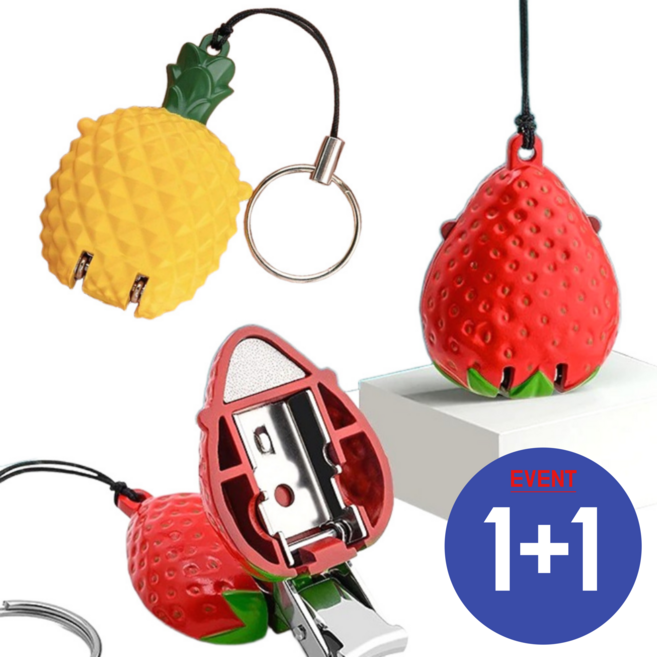 밈미마 미니 과일 손톱깎이 키링 휴대용 여행용, 1개, 딸기+파인애플