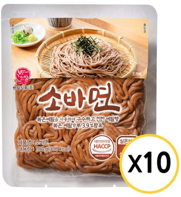 한일식품 본고장 소바면, 180g, 10개