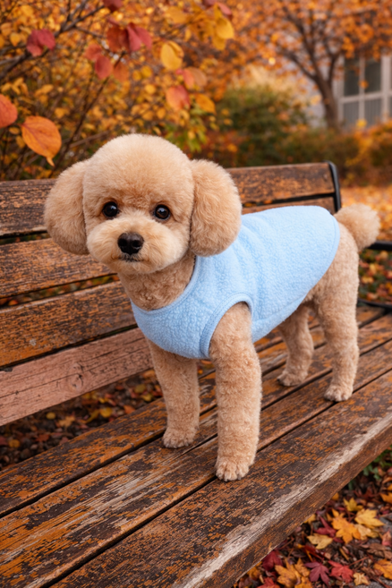 [푸들나무] 스마일 플라워조끼, 블루, 1개