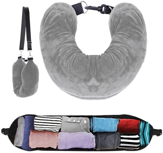 로열스테디 수납가능 여행가방 기내용 여행용 목베개