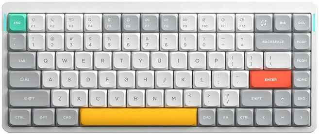 Nuphy Air75 V2 로우 프로파일 무선 기계식 키보드 핫 스왑 가능 블루투스/2.4g/USB-C 연결 지원(화이트 게이트론 브라운 스위치), 155304, 화이트, 갈축