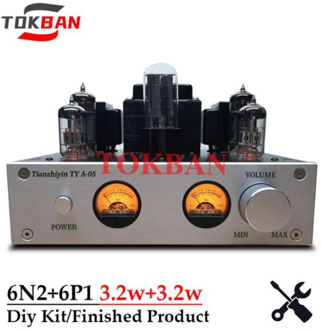 Tokban 진공관 앰프 DIY 키트 고출력 3.2W 2 2 채널 튜브 앰프 Vu 계량기 HIFI 클래스 A 앰프 오디오 A05 6n2 6p1, 1) Kit diy - 110V, 없음, 1개