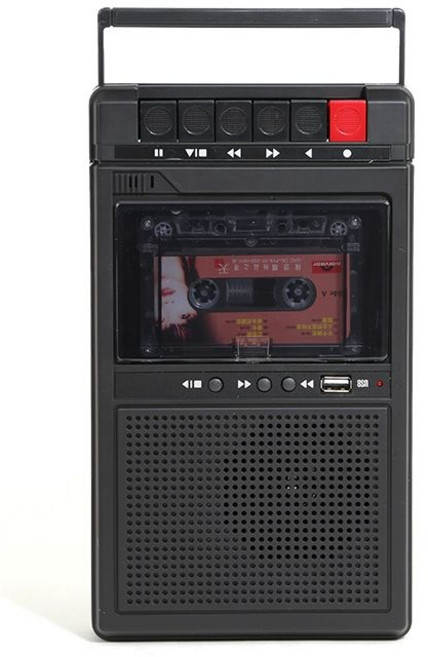 레트로 카세트플레이어 카셋트 메모리 테이프 녹음기 블랙 클래식 라디오 재생 카세트테이프, 기본 모델명/품번