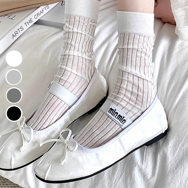 담이즈 시스루 소포트 골지 엣지 양말세트