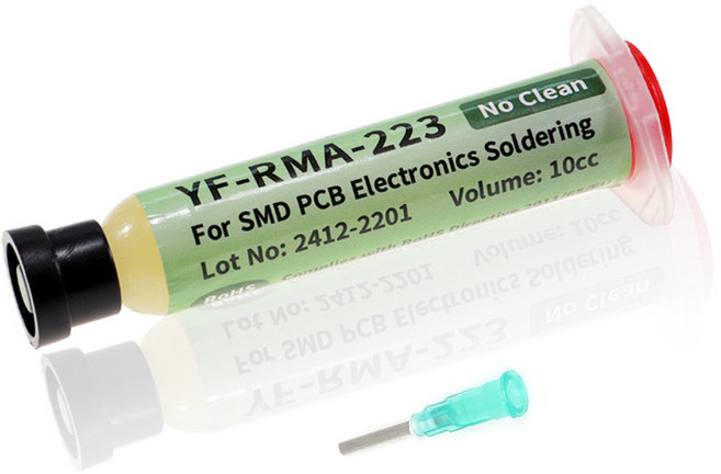 주사기 솔더 플럭스 페이스트 납땜 인두 솔더링, 1개, YF-RMA-223