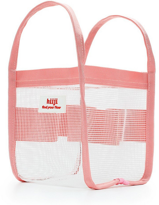 히지 샤워 박스 1L 수영 목욕 메시 미니 손가방 가방 메쉬백 핑크 워터파크 비치