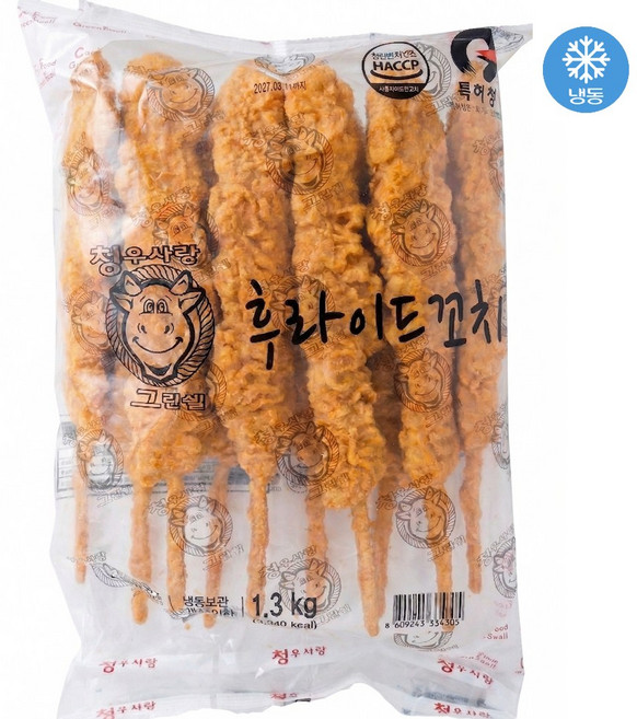 [맛난꼬꼬] 순살 후라이드 왕꼬치 (냉동), 130g, 20개