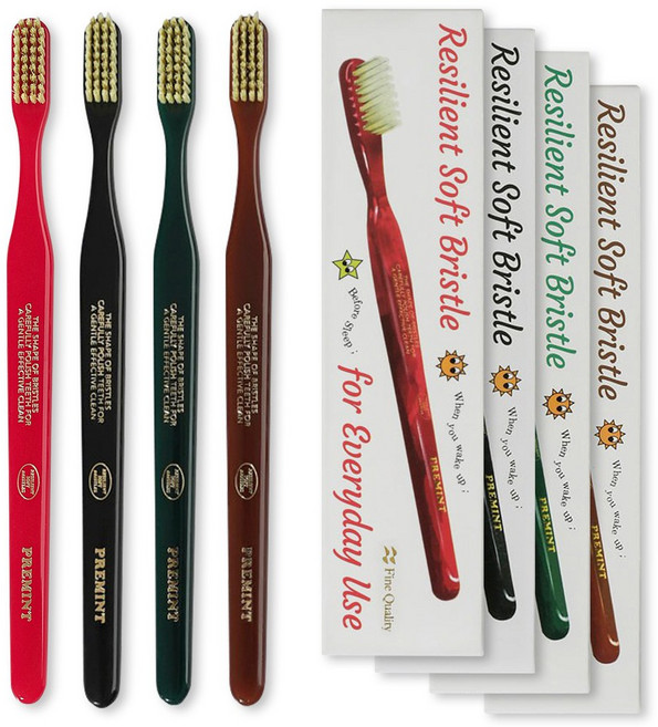 PREMINT 프레민트 프리미엄 칫솔 4종(레드 그린 블랙 브라운), 1개