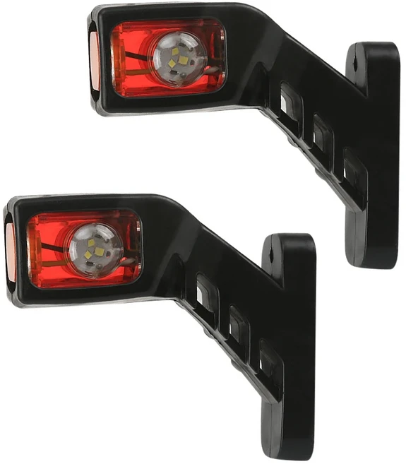 스카니아용 볼보 트럭용 사이드 마커 라이트 트레일러 윤곽 램프 클리어런스 테일 3 면 9LED 12V 1 쌍, 01 2PCS