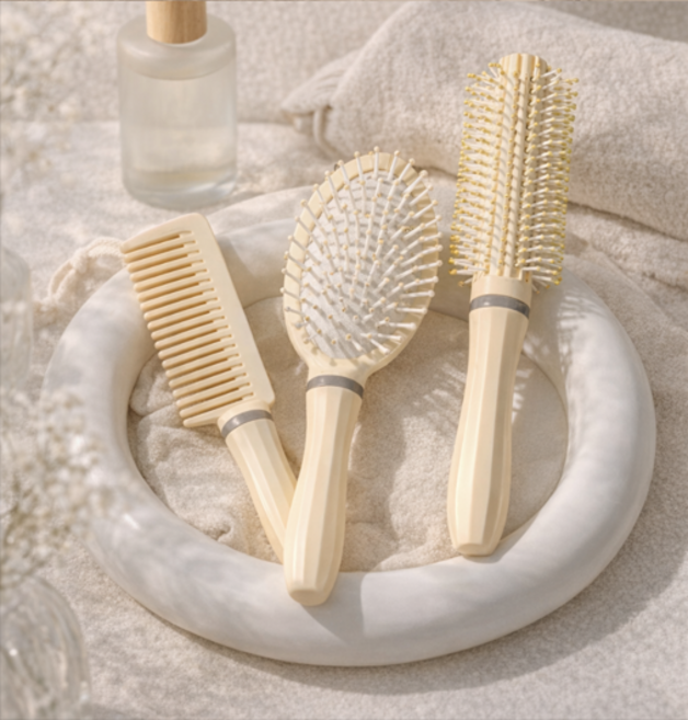 루이쉘 헤어빗 3종세트 헤어브러쉬, 3개, 크림화이트