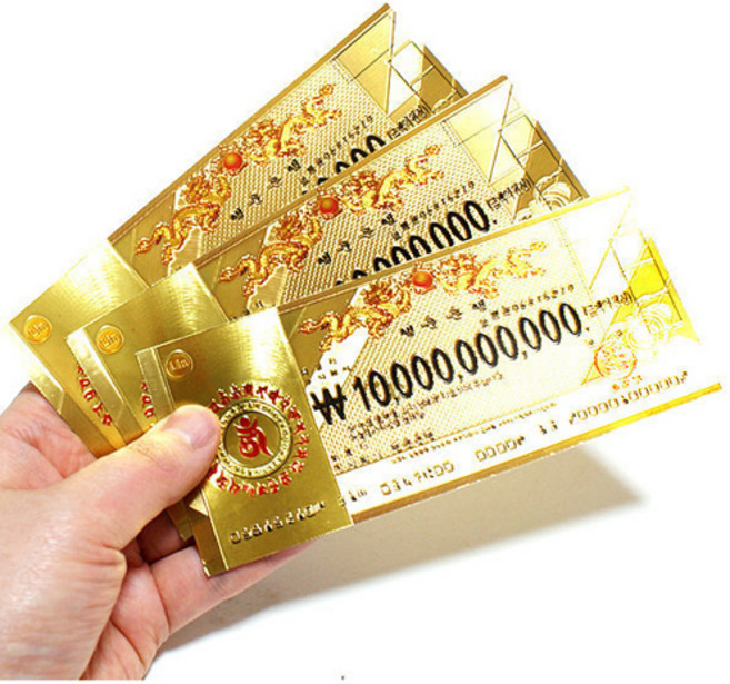 용문양 백억 황금지폐 금장 100억 기념지폐 용띠 3장세트, 1세트