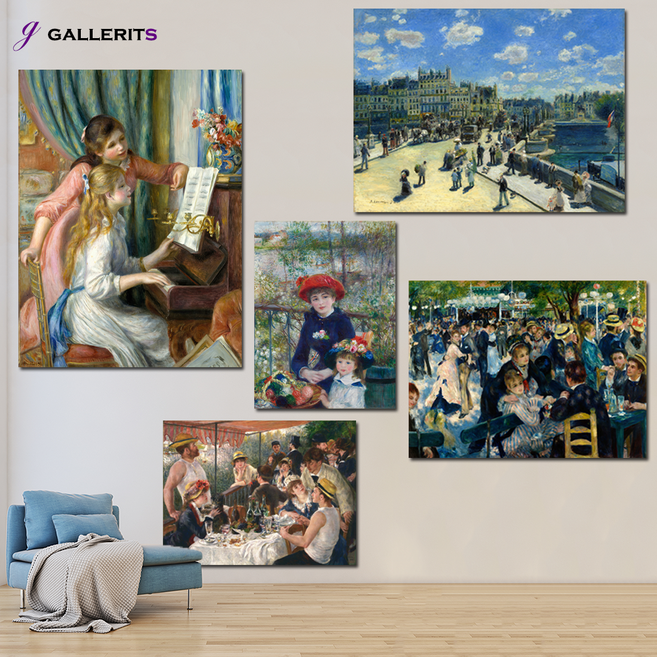 갤러리츠 오귀스트 르누아르 그림 작품 거실 인테리어 명화 액자, 중형-55x40(가로x세로cm), P032-4-르누아르 선상파티