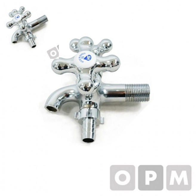 세탁기수전 세탁기 수도꼭지 두갈래 수전용품 양갈래 수전교체 세탁기수도꼭지 세탁기수전 세탁기연결, 1개