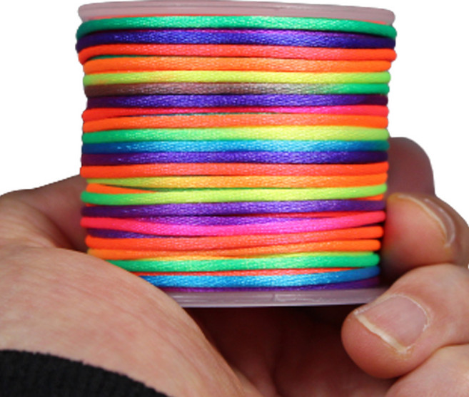 새틴 2mm코드, 10M벌크, 레인보우, 1개