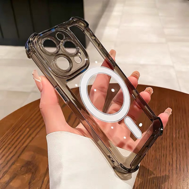 복우롱 아이폰 사각에어백 투명방진망 렌즈풀커버 초강력 마그네틱 케이스(OA007)
