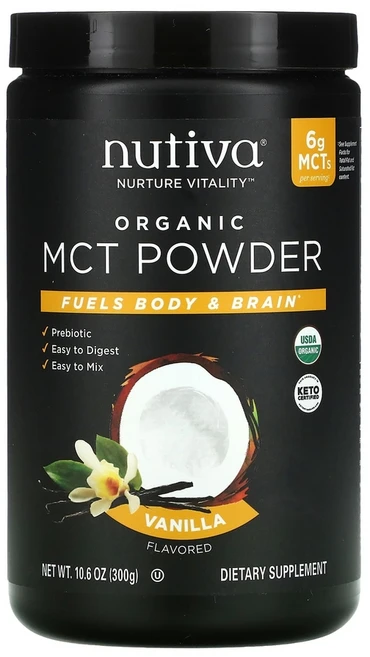 누티바 유기농 MCT 중쇄중성지방 분말 바닐라 300g (10.6oz), 1개 - 쿠팡