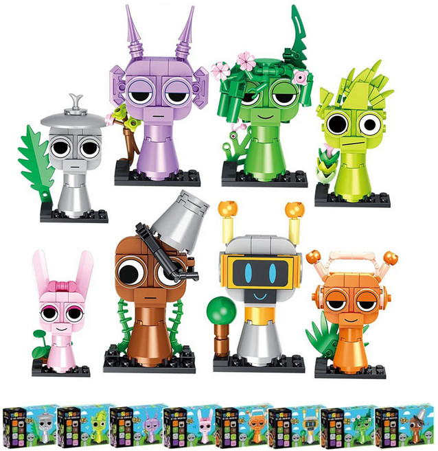 스프런키 sprunki 캐릭터 피규어 블럭 8종, 오렌+펀봇+비네리아+브러드+클루커+오왁크스+더플+핑키, 1개