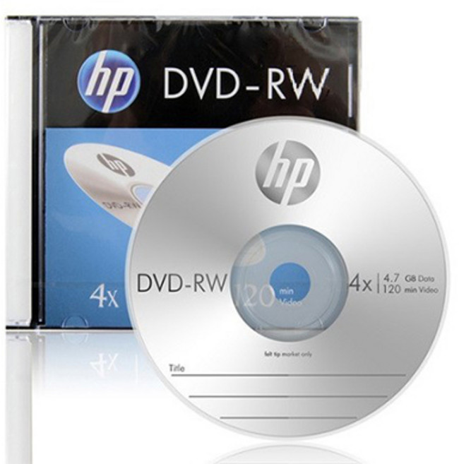 HP 정품 DVD-RW 공DVD 4.7GB 4X 10P 슬림 rewritable, 단품, 단품