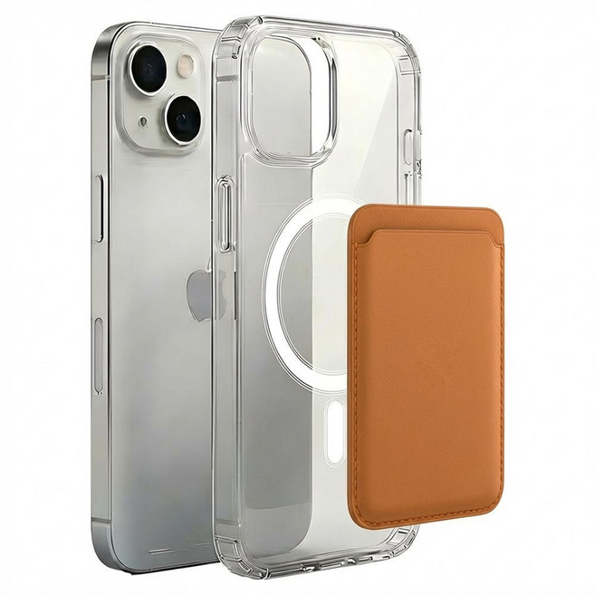 EVOL 강화자력 아이폰 맥세이프 케이스 + 가죽 카드지갑 세트