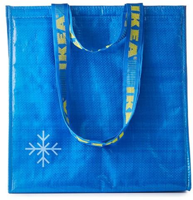 이케아 FRAKTA 프락타 보냉가방(대) 38x40cm 도시락가방 아이스박스 캠핑 보냉가방 보냉백 보냉팩 여행 루미너스, 파랑, 1개