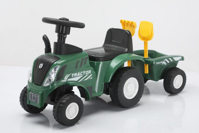 兒童騎乘拖拉機玩具附拖車, 綠色, 1個