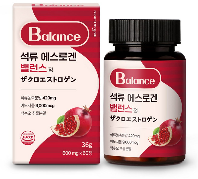 멜로우네이쳐 석류 에스 로겐 밸런스 정 이노시톨까지 함유, 1개, 60정