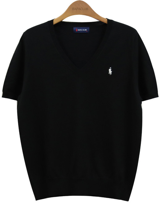 라파클럽 여성 소프트 니트 V넥 반팔 여름 스웨터