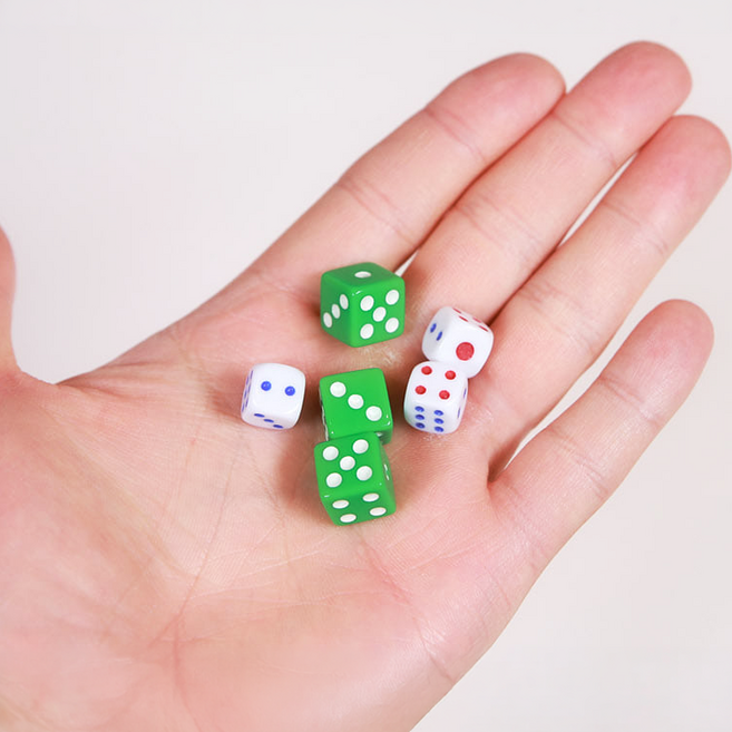 보드게임 정육면체 미니 주사위, 30개, 그린