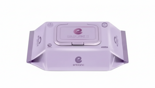 앙블랑 프리미엄물티슈 바이올렛 캡형 74매x10팩, 10개, 74개입, 71g