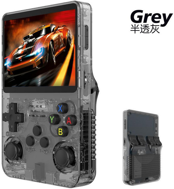 R36S 掌上遊戲機 開源WiFi對打, 透黑128G Arkos版