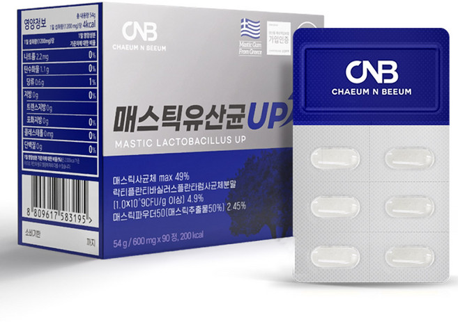 채움앤비움 매스틱 유산균 UP 업 90정, 1박스