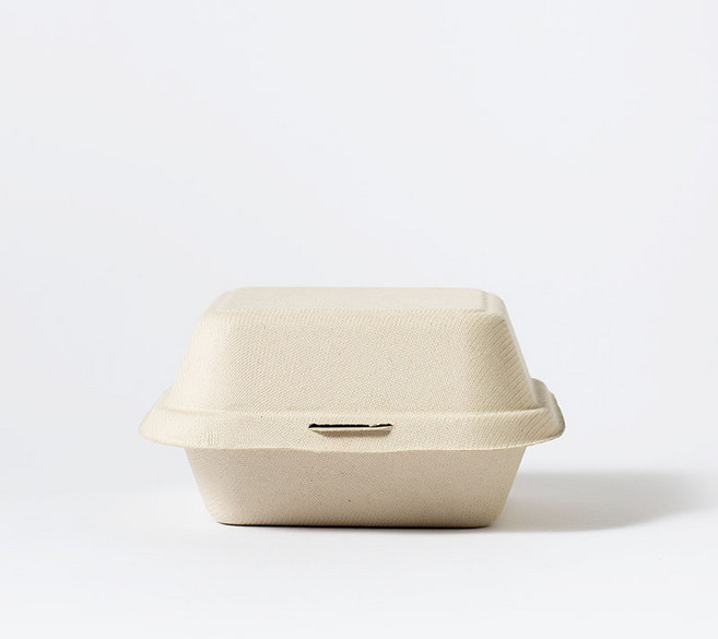 밀짚 햄버거 도시락 450ml 갈색 뚜껑일체형 500개, 1개, 500개입