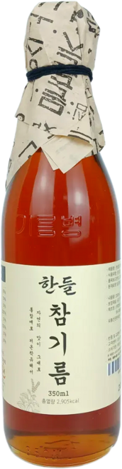 [한들] 저온압착 통참깨 100% 참기름, 1개, 350ml