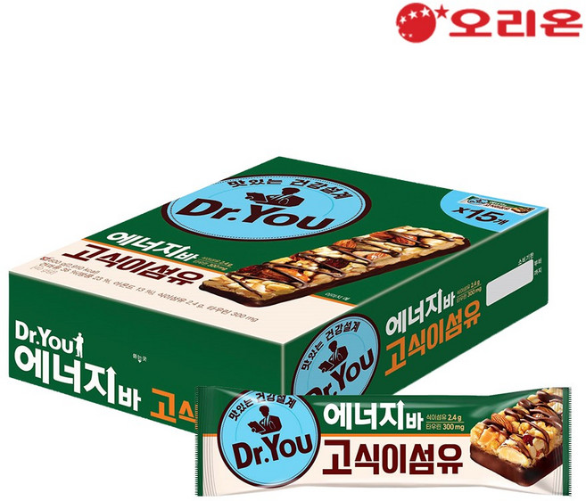 오리온)닥터유에너지바(고식이섬유)40g, 15개, 40g