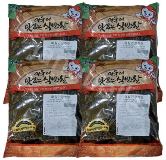 반찬단지 매실간장깻잎 ( ), 4개, 4kg