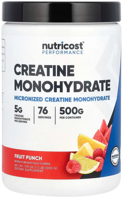 Nutricost 운동 능력 크레아틴 일수화물 과일 펀치 500g(1.1lb) NCS-67529, 500g, 1개 - 쿠팡